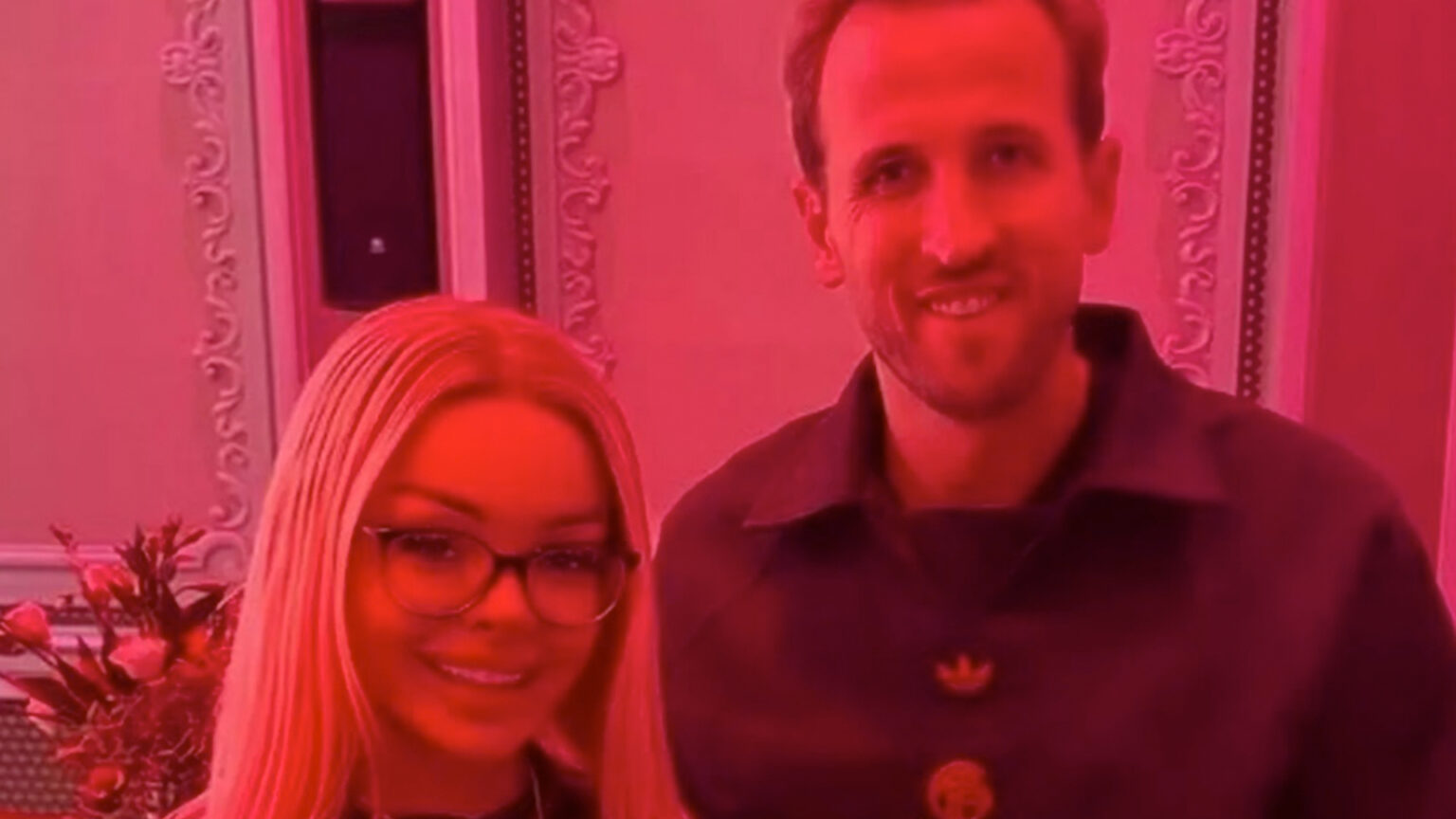 Harry Kane poses with raunchy rapper famous for shock TV clip and sliding into footballers’ DMs after Bayern Munich win