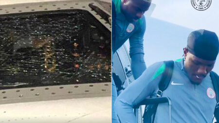 Watch moment Premier League stars touch down in Nigeria after squad caught in terrifying mid-air plane malfunction