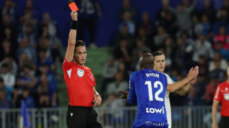 Real Madrid clash descends into chaos as former Premier League star is sent off 37 SECONDS after coming on