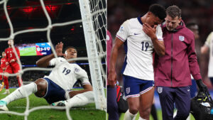 Ollie Watkins forced off in England clash vs Wales minutes after narrowly avoiding very nasty injury