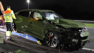 Former Premier League star, 38, cheats death after terrifying four-car crash that leaves £270k Lamborghini destroyed