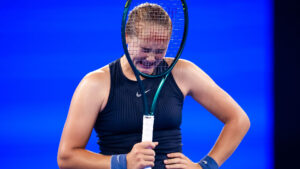Tennis star, 18, breaks down in tears multiple times & demands cameraman stop filming her in worrying mid-match meltdown
