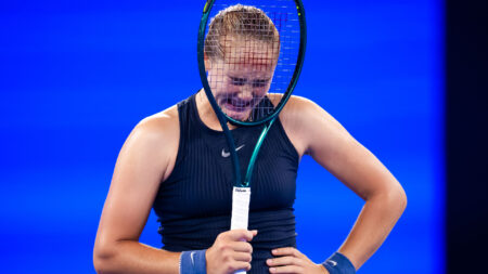 Tennis star, 18, breaks down in tears multiple times & demands cameraman stop filming her in worrying mid-match meltdown