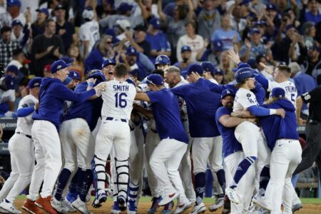 Plaschke: A wild finish propels the Dodgers into NLCS and past their toughest playoff test