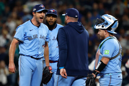 MLB playoffs 2025: Max Scherzer yells his way into finishing fifth inning for Blue Jays