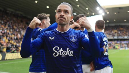 Why is Jack Grealish not playing for Everton against Man City?