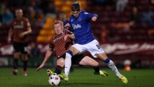 Premier League starlet suffers sickening injury in EFL Trophy clash as horrified rival fans send well wishes