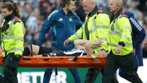 Newcastle blow as Tino Livramento to miss TEN matches after sustaining ligament damage against Arsenal