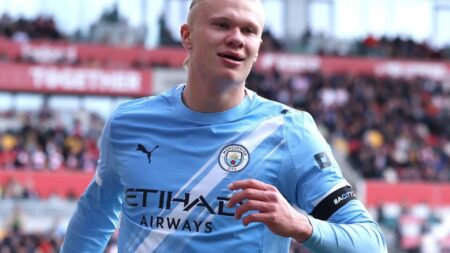 Man City ace Erling Haaland celebrates after matches by eating VERY British meal cooked on a grill in his garden
