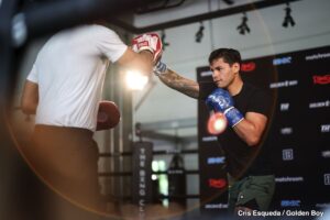 Ryan Garcia Back on Mitts, Eyes Closed and Mouth Wide Open