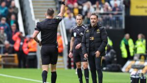 Wolves manager Vitor Pereira SENT OFF 20 minutes into Brighton clash after booting ball into officials’ dugout