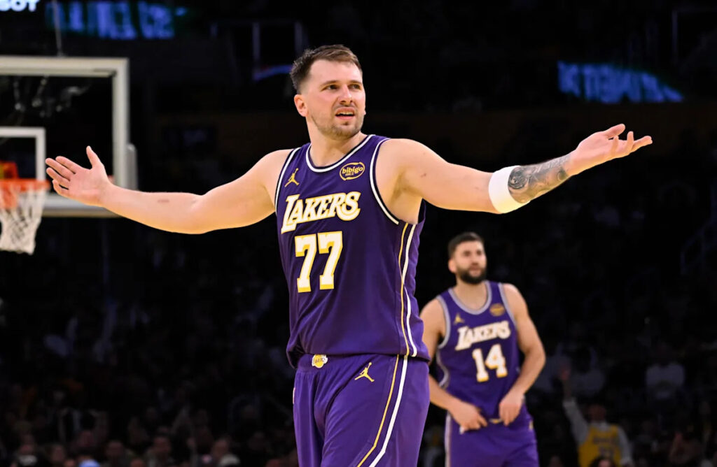 Luka Dončić calls out Lakers alternate court for being too slippery during NBA Cup win: ‘It’s dangerous’