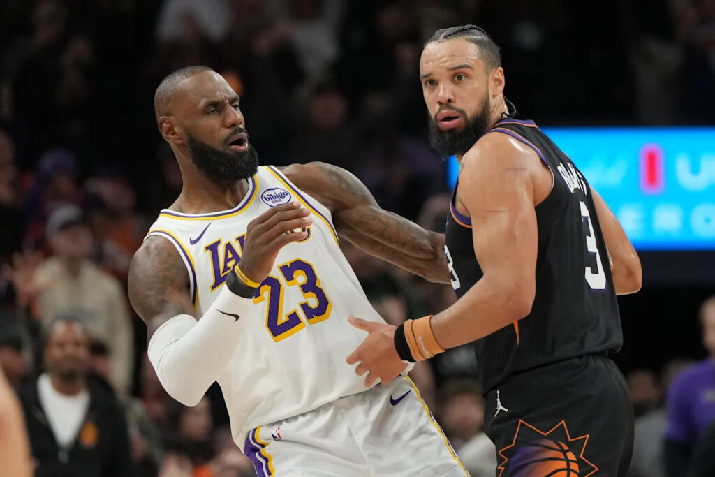 Lakers blow 20-point 4th-quarter lead vs Suns, still win in chaotic finish that featured Dillon Brooks’ ejection for bumping LeBron James