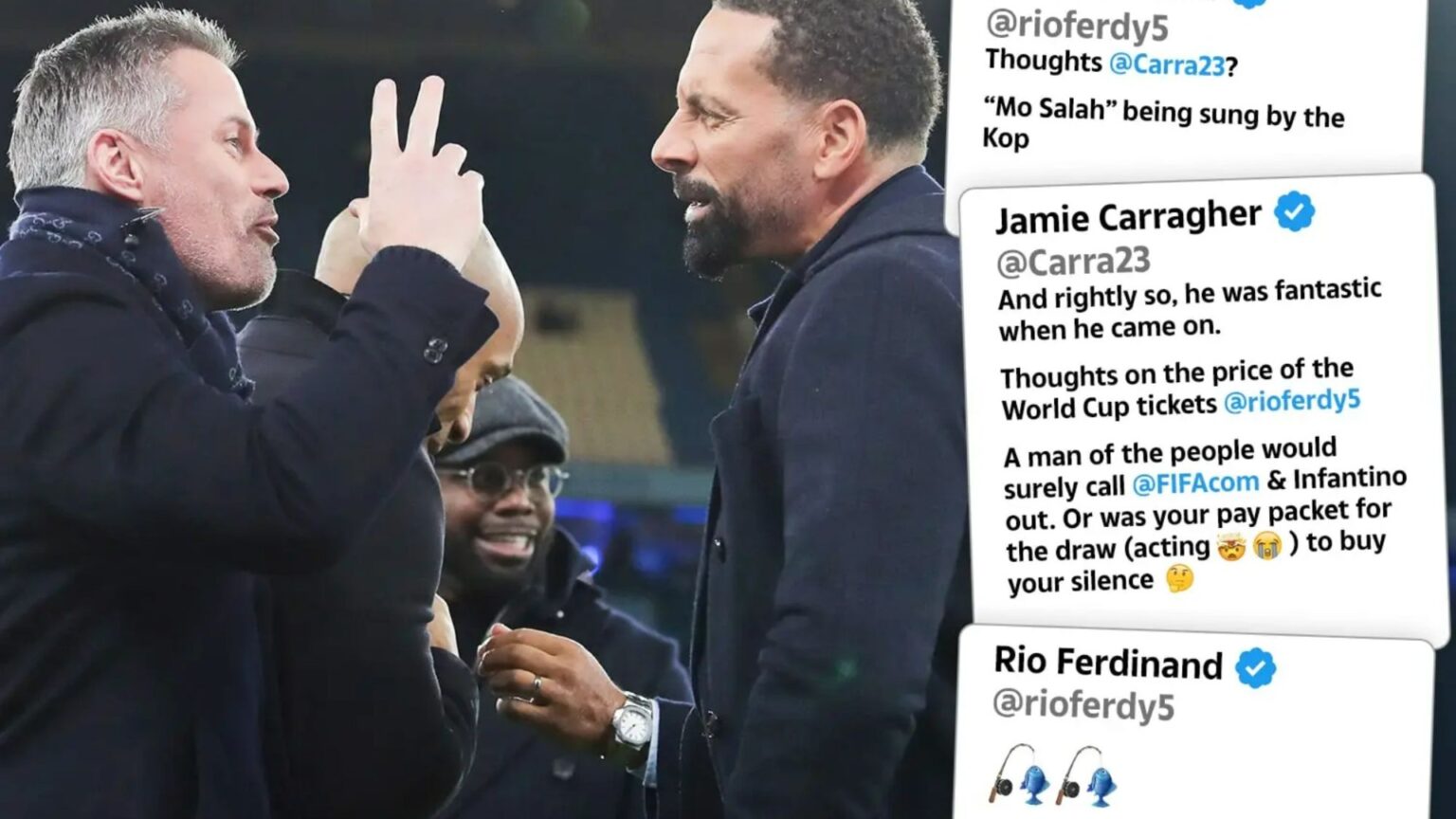 Jamie Carragher brutally mocks Rio Ferdinand’s ‘man of the people’ claim as TV pundits clash over Mo Salah
