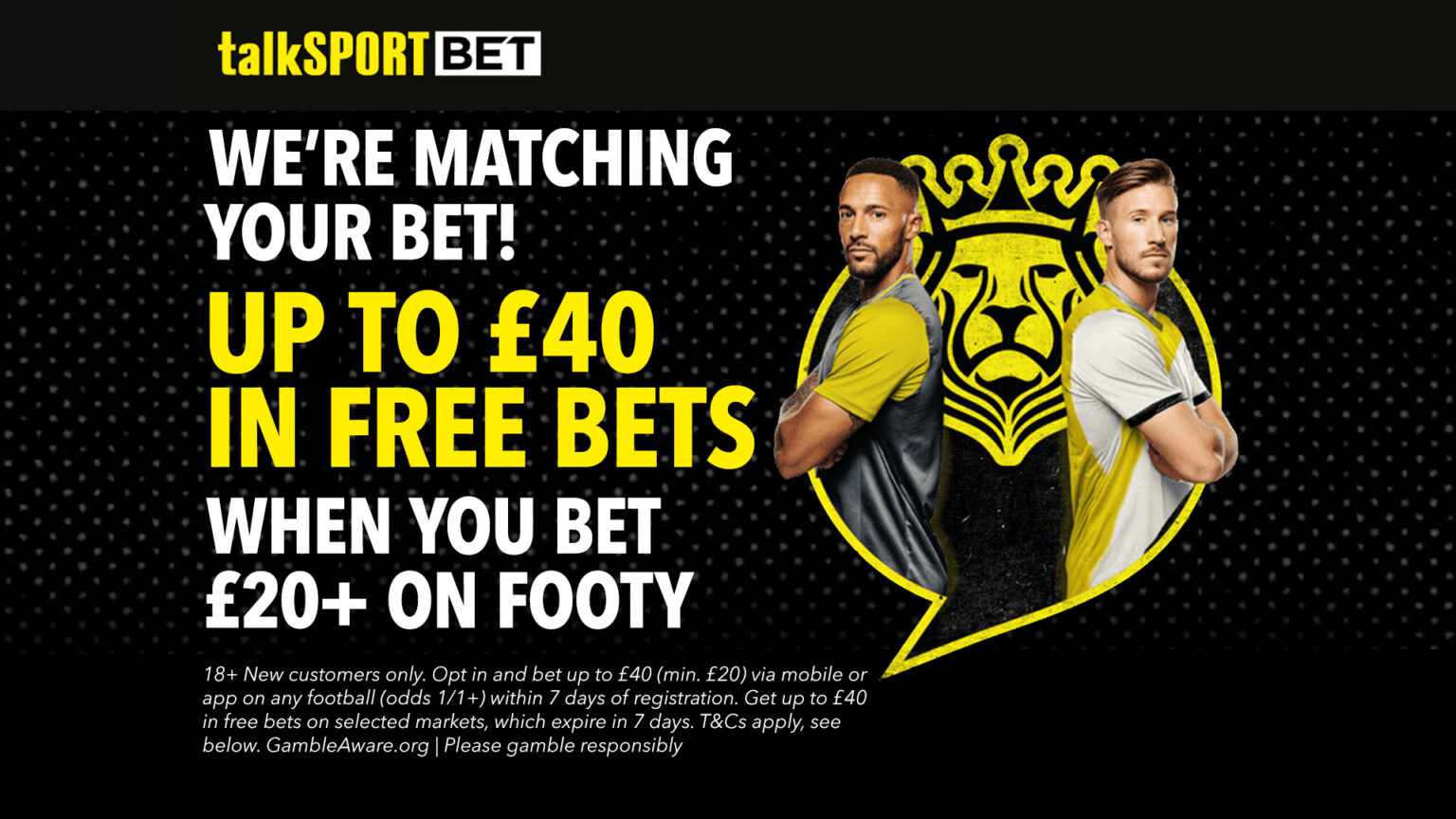Get up to £40 football free bets with talkSPORT BET
