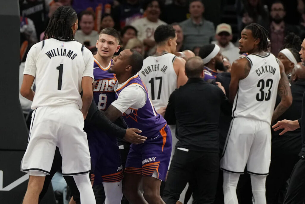 Suns beat Nets 106-102 after teams scuffle late in fourth quarter