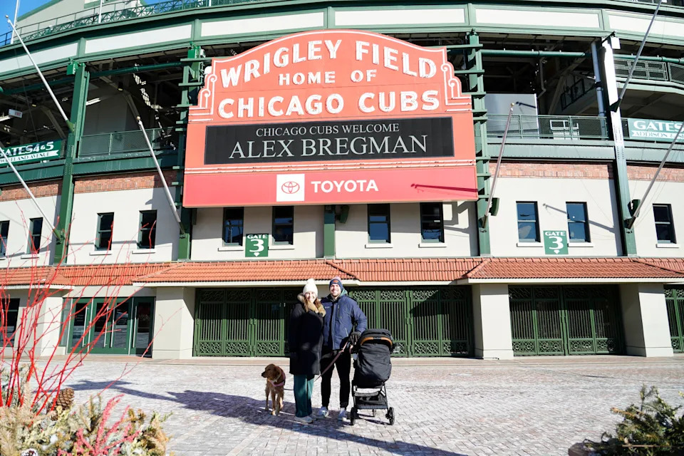 Alex Bregman and family outside Wrigley Field.