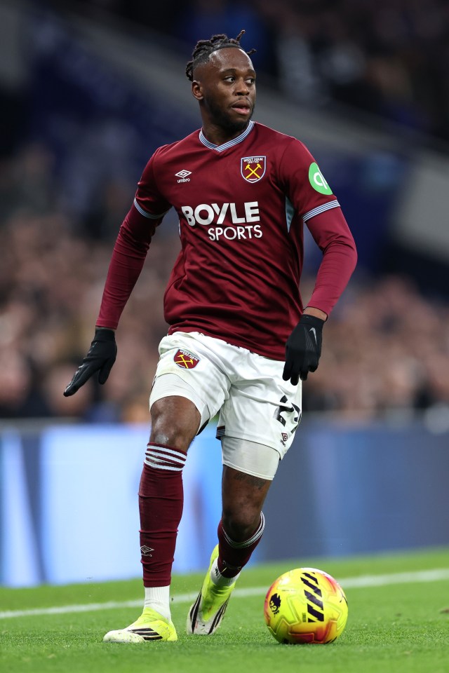 Aaron Wan-Bissaka of West Ham United during a Premier League match.
