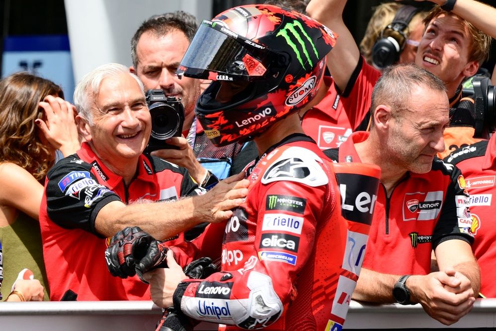 Francesco Bagnaia, Ducati Team, Davide Tardozzi, Team Manager Ducati