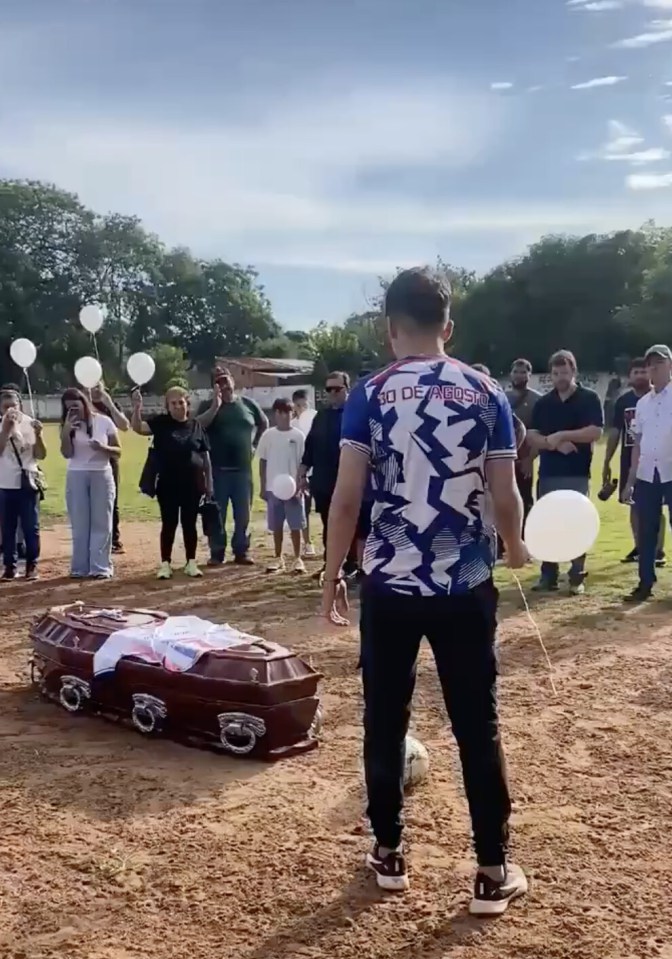 Coffin of footballer, 19, killed in horror crash used for ¿last goal¿ by teammates