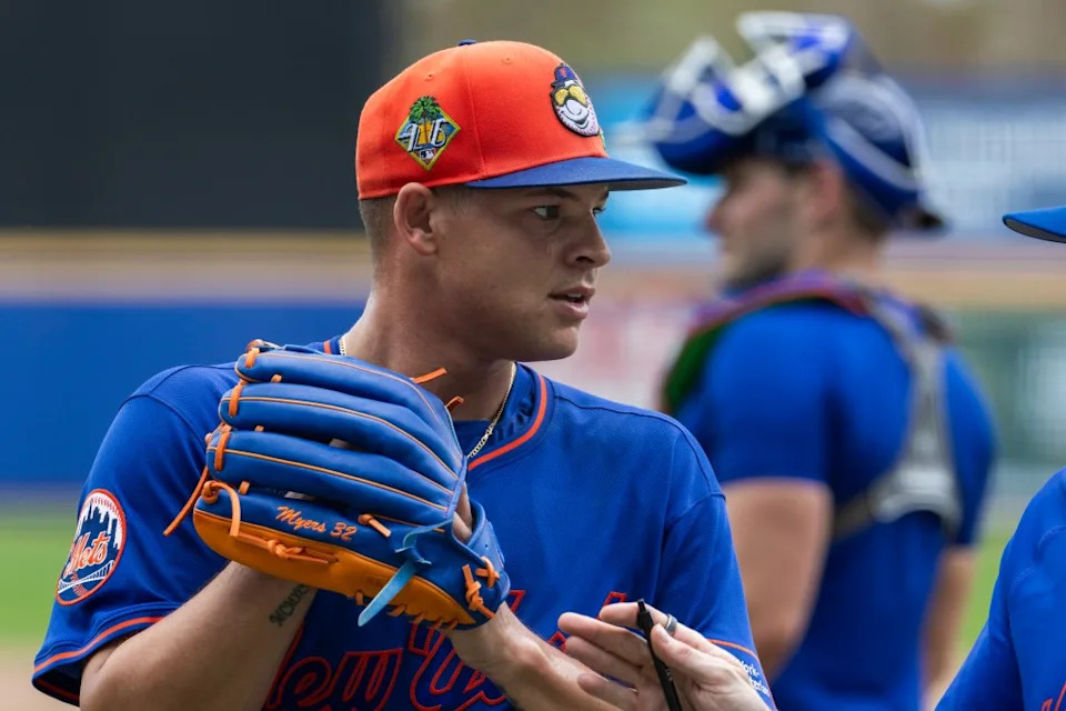 Tobias Myers is pictured during the Mets’ spring training session Feb. 18. Corey Sipkin for the NY Post