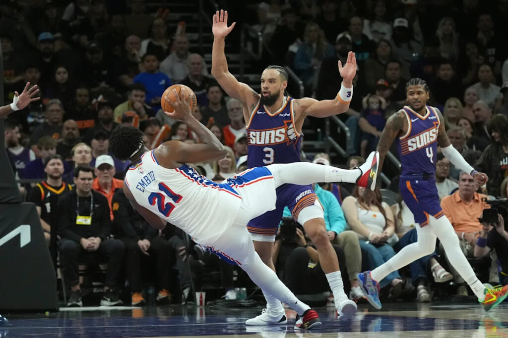 76ers star Joel Embiid sits out against Trail Blazers to rest right knee after an off day