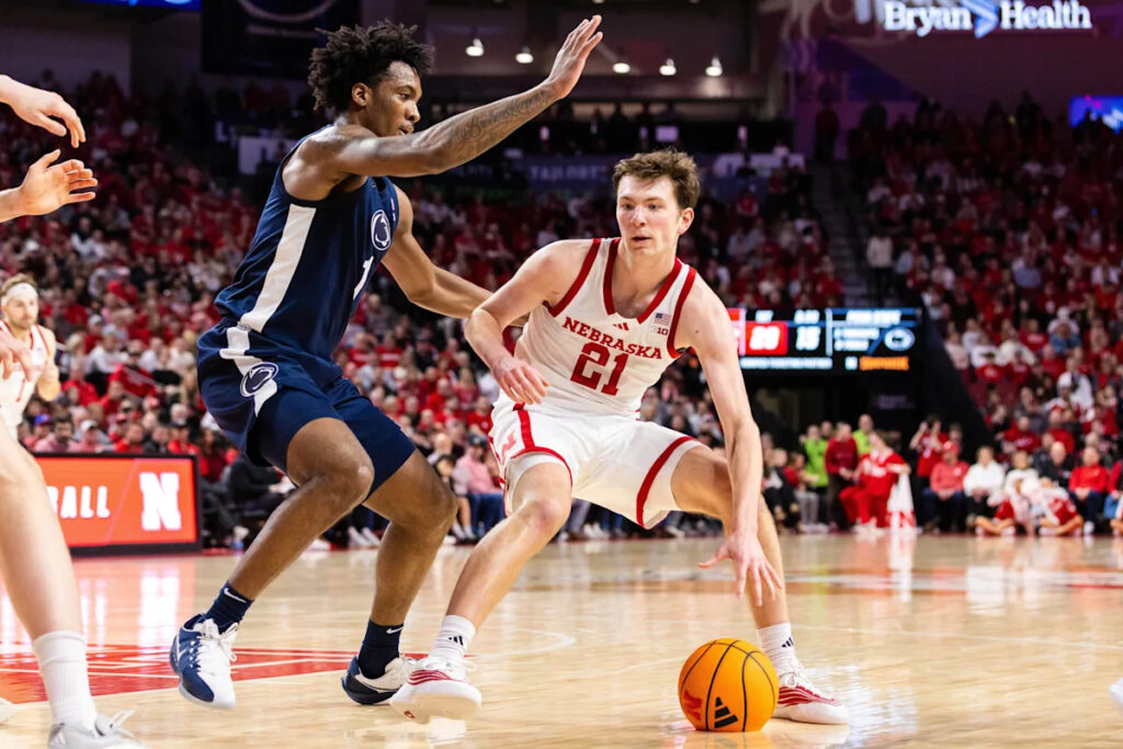 Pryce Sandfort scores career-high 33 points to lead No. 9 Nebraska past Penn State 87-64 Pryce Sandfort scores career-high 33 points to lead No. 9 Nebraska past Penn State 87-64