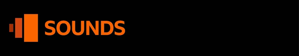 The orange BBC Sounds logo against a black background