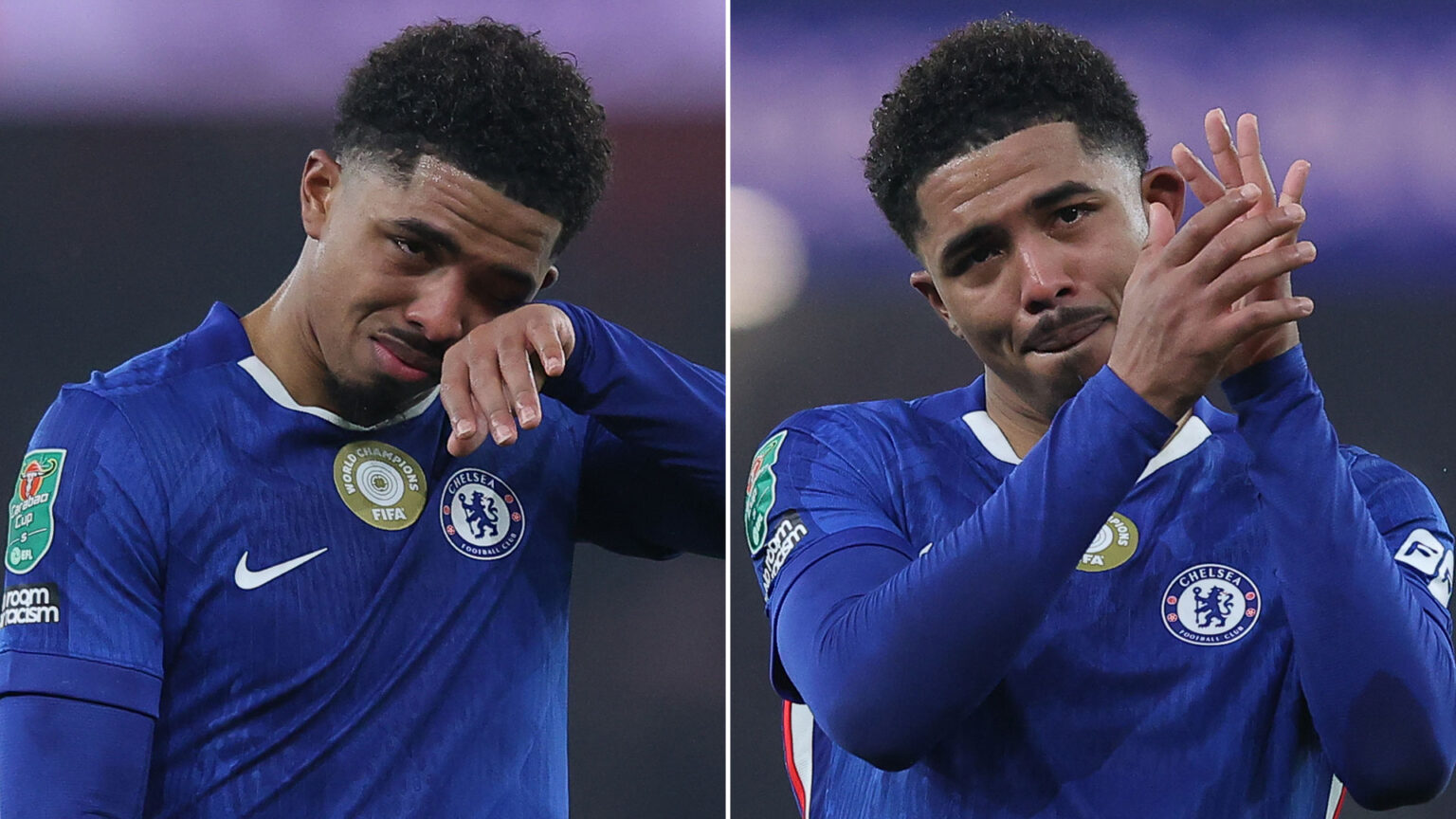 Wesley Fofana breaks down in tears after Carabao Cup heartbreak but Arsenal icon brutally says ‘he SHOULD be crying’