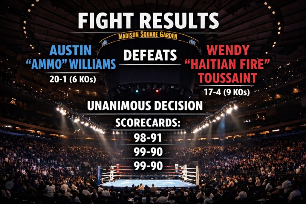 Boxing Results: Austin Williams Beats Toussaint, Fails to Impress at MSG