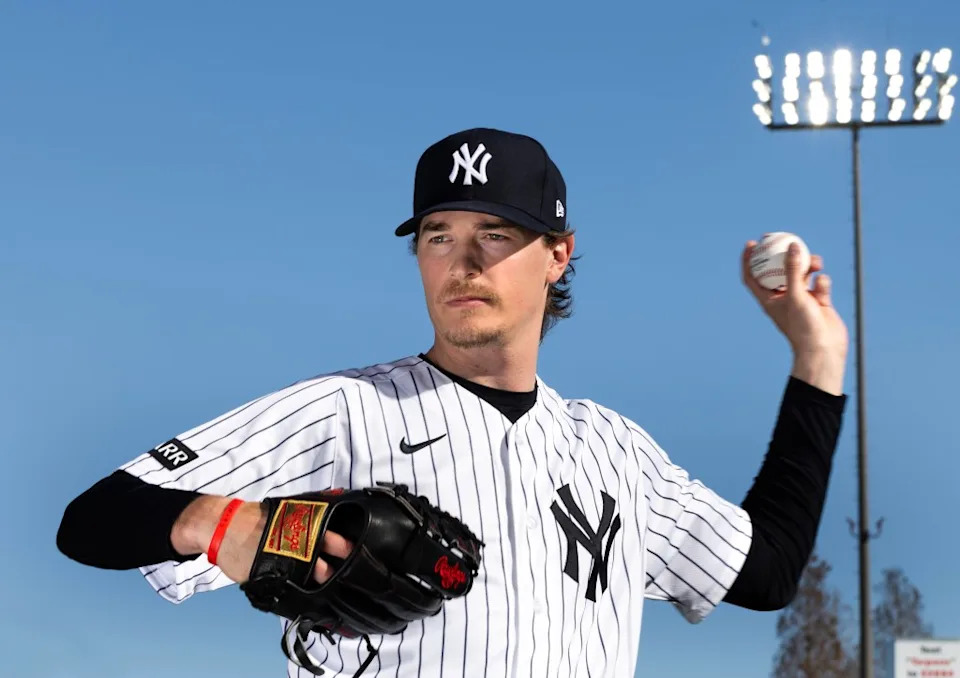 Yankees pitcher Max Fried poses for a photo at Steinbrenner Field in Tampa. Charles Wenzelberg / New York Post