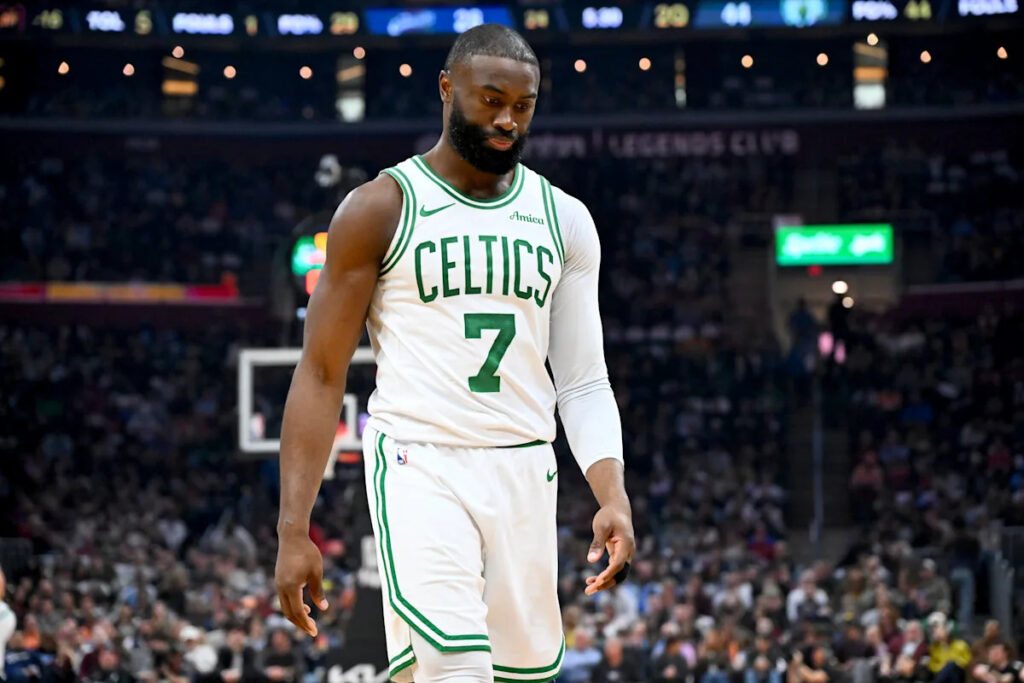 Jaylen Brown ejected from Celtics-Spurs showdown for heated argument with officials, complains on social media at halftime Jaylen Brown ejected from Celtics-Spurs showdown for heated argument with officials, complains on social media at halftime