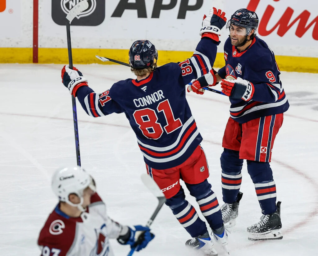 Kyle Connor reaches 30 goals for 8th time to help the Jets beat the Avalanche 3-1