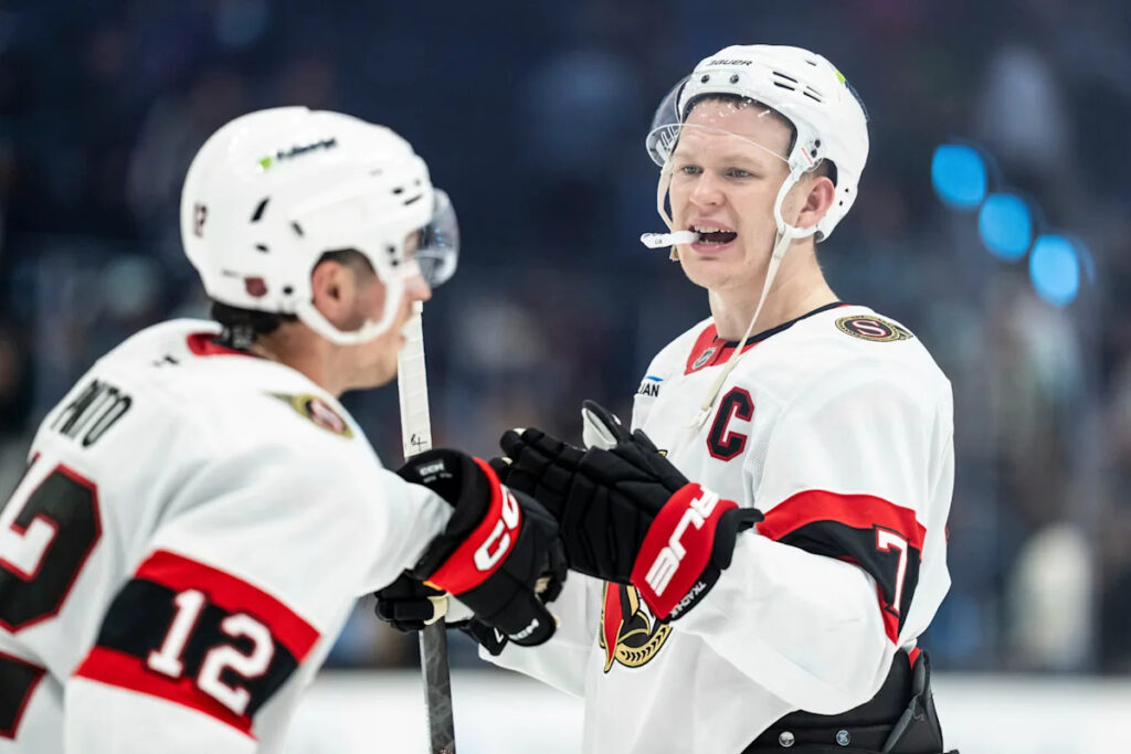 Senators pull away with 4-goal spree, beat Kraken 7-4