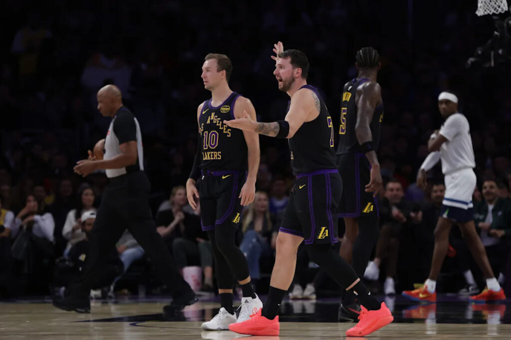 Luka’s 31, Reaves’ big 2nd half propel Lakers to season sweep of Timberwolves with 120-106 victory Luka’s 31, Reaves’ big 2nd half propel Lakers to season sweep of Timberwolves with 120-106 victory