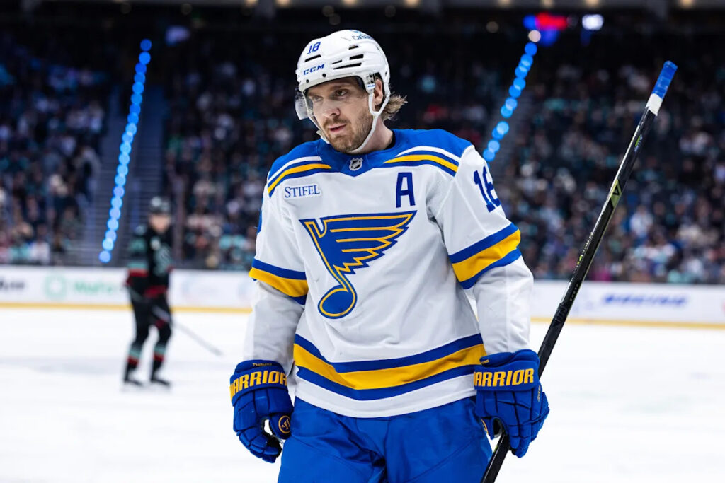 Thomas’ 2nd goal of the game leads Blues to a 2-1 overtime win over Sharks