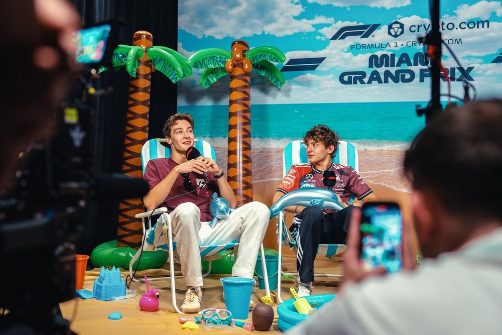 George Russell, Mercedes, Andrea Kimi Antonelli, Mercedes; 2025 Miami GP