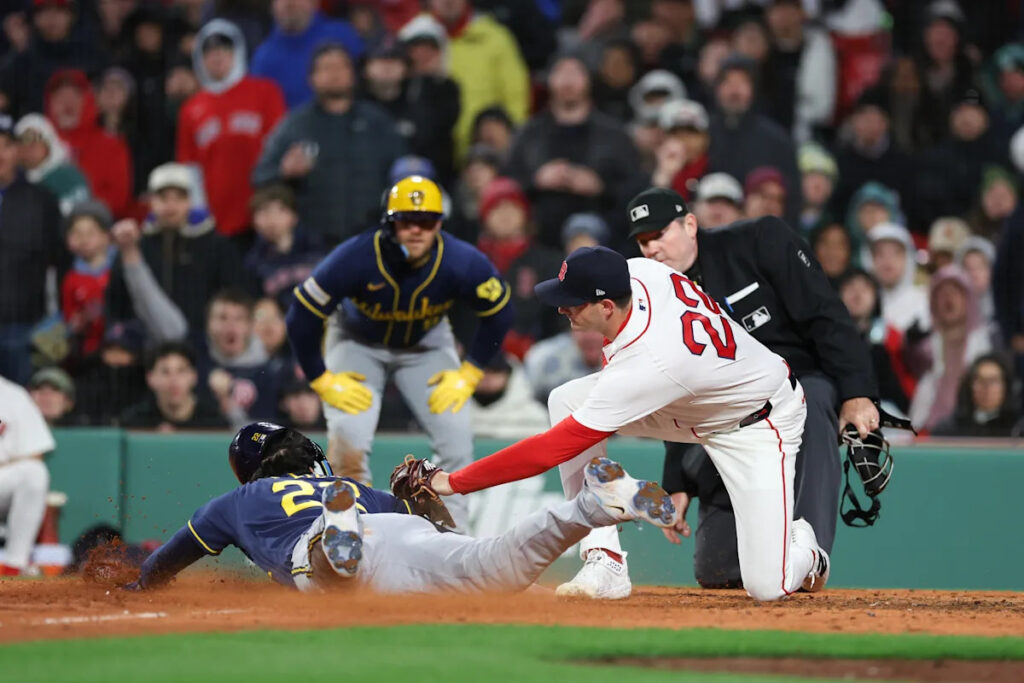 Brewers take down Red Sox at Fenway in hectic game, 8-6