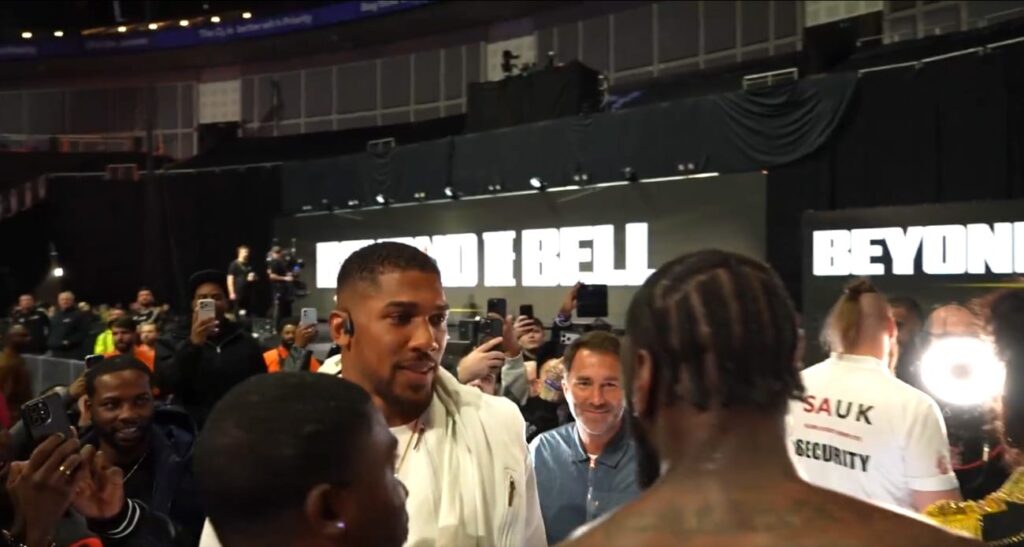 Deontay Wilder Confronts Anthony Joshua After Chisora Win