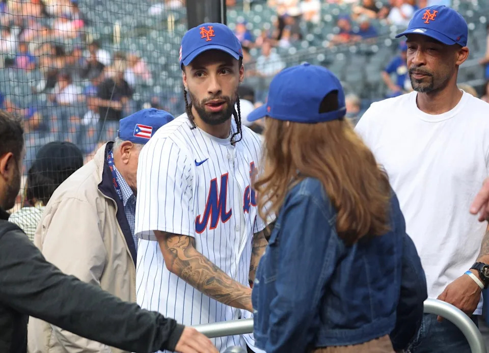 Knicks guard Jose Alvarado (5) before the game. Robert Sabo for NY Post