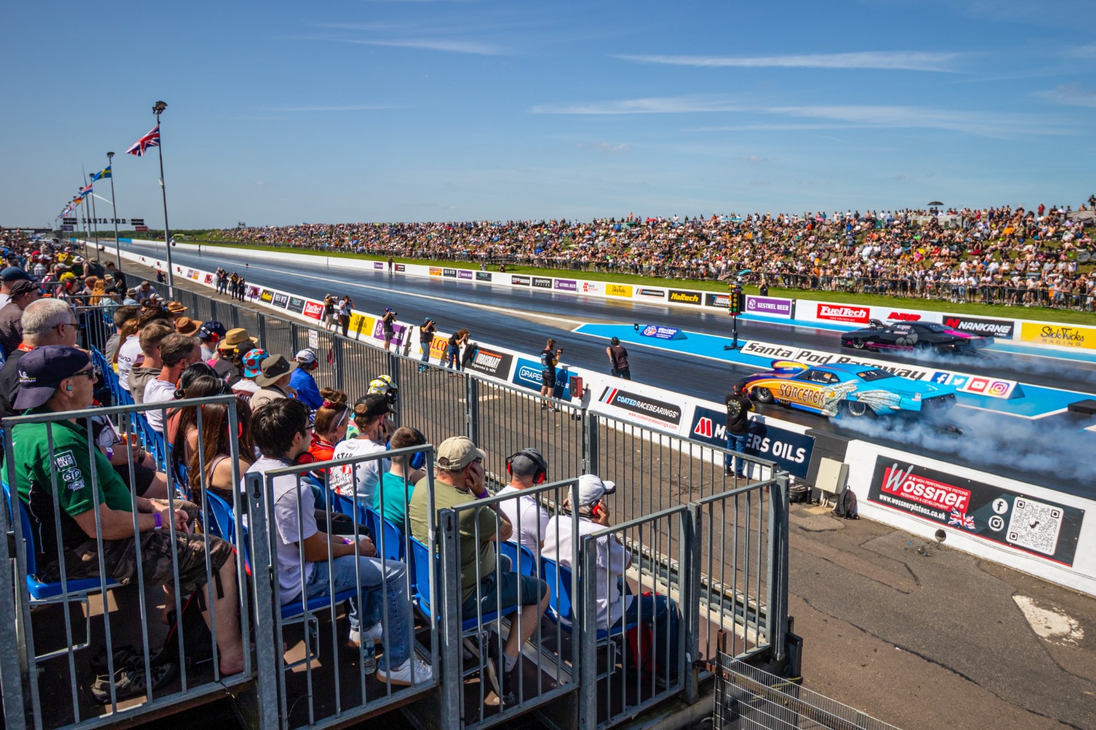 Santa Pod began its anniversary celebrations in glorious weather but speeds and times were lower than expected