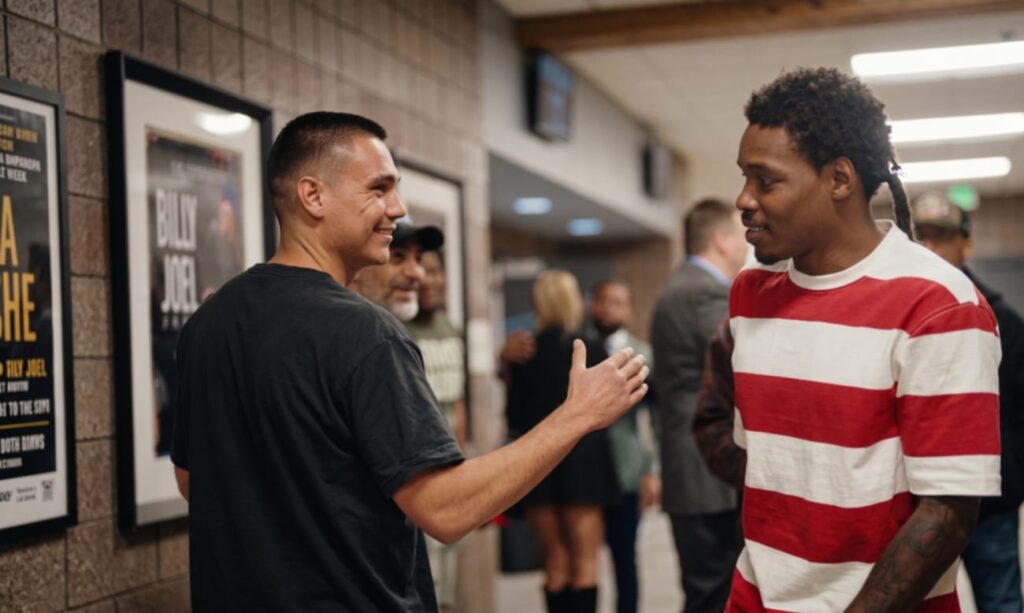 Errol Spence ignores Tim Tszyu handshake at kickoff event