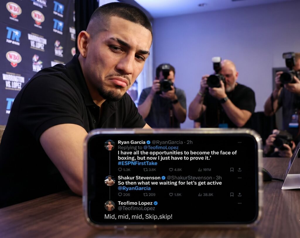 Teofimo Lopez Calls Ryan Garcia-Shakur Talk “Mid” Teofimo Lopez Calls Ryan Garcia-Shakur Talk “Mid”