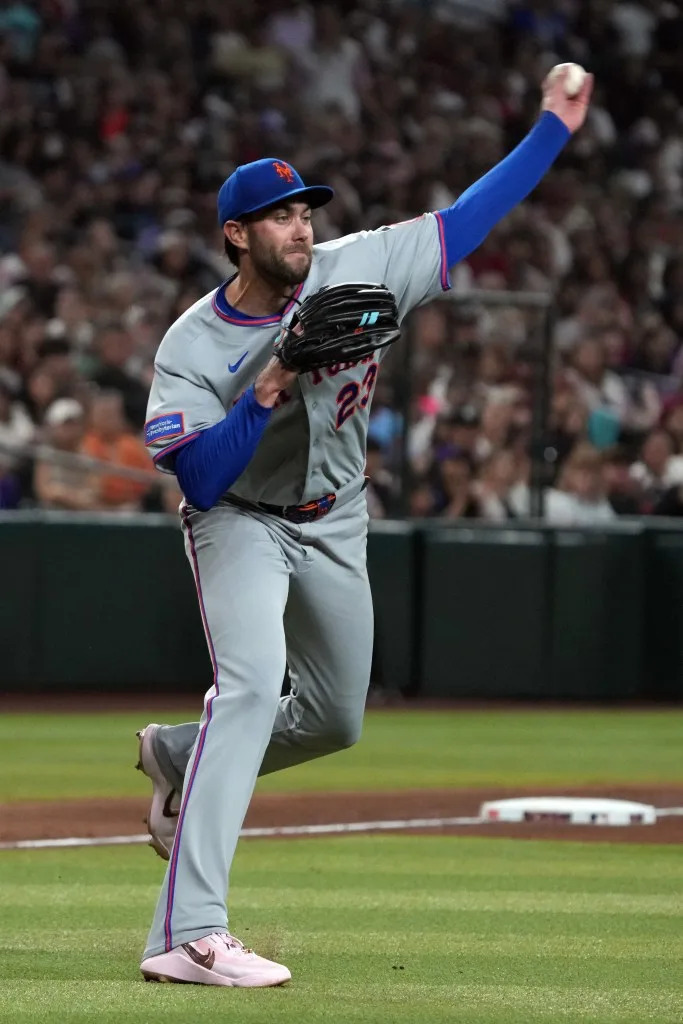 David Peterson commits a throwing error during his May 10 appearance. AP