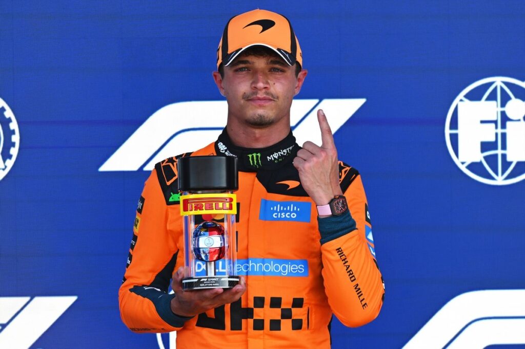 Norris beats Antonelli to sprint race pole with upgraded McLaren