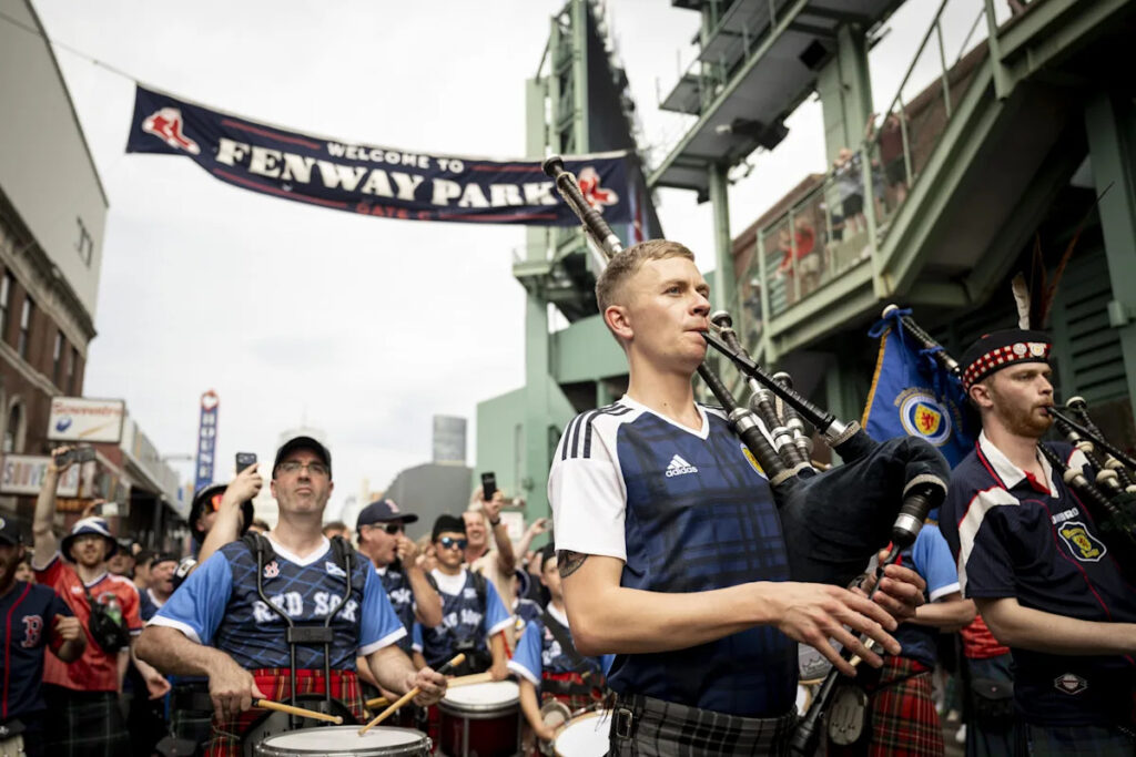 Scottish football fans in town for the World Cup took over Fenway Park last night Scottish football fans in town for the World Cup took over Fenway Park last night