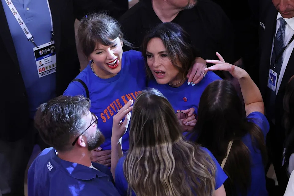 Taylor Swift and Mariska Hargitay at the NBA Finals. Getty Images