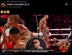 Turki Alalshikh Reacts To Anthony Joshua’s Jake Paul Comments
