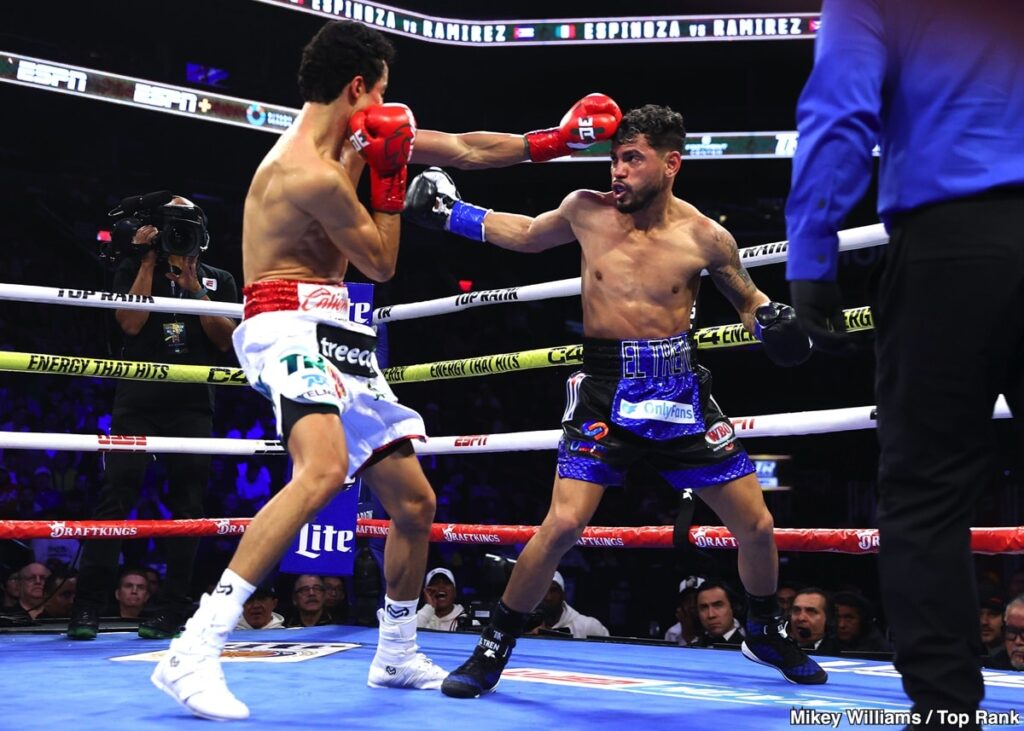 Rafael Espinoza Already Ruined One Top Rank Featherweight Plan. Is Bruce Carrington Next? Rafael Espinoza Already Ruined One Top Rank Featherweight Plan. Is Bruce Carrington Next?