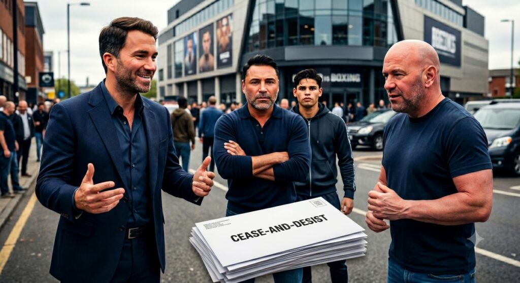 Eddie Hearn Claims DAZN Sent Zuffa Boxing Cease-And-Desist Before Golden Boy Eddie Hearn Claims DAZN Sent Zuffa Boxing Cease-And-Desist Before Golden Boy